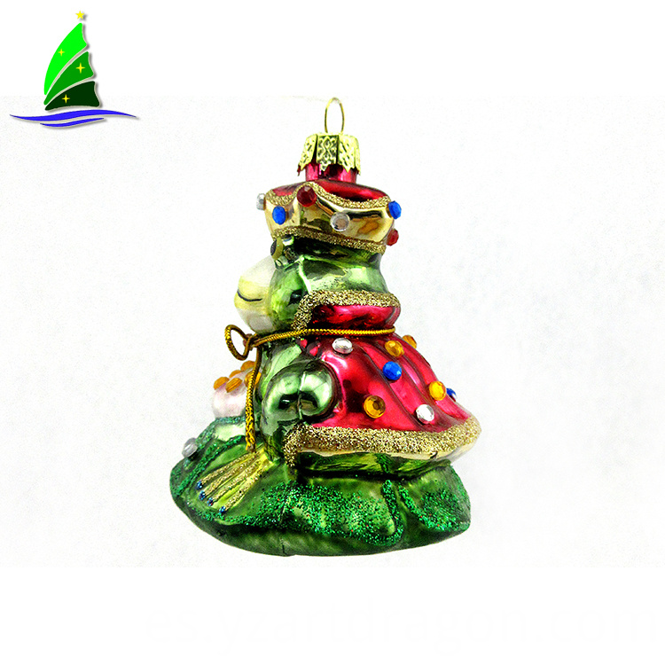 Colgante de cristal rana reina decoracion Hanging Glass Frog Queen decoration